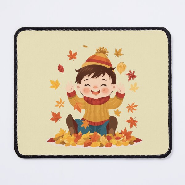 Item preview, Cute Boy Playing in Autumn Leaves designed and sold by SolutionsArt.