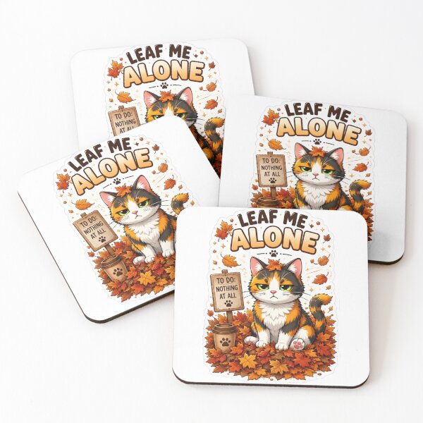 Item preview, Leaf Me Alone Calico Cat Design | Chaos Cat Club Grumpy Autumn Cat designed and sold by DailyStruggleCo.