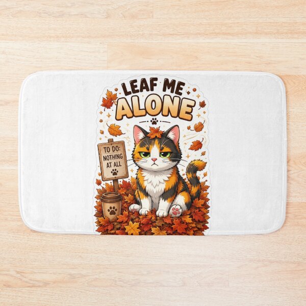 Item preview, Leaf Me Alone Calico Cat Design | Chaos Cat Club Grumpy Autumn Cat designed and sold by DailyStruggleCo.