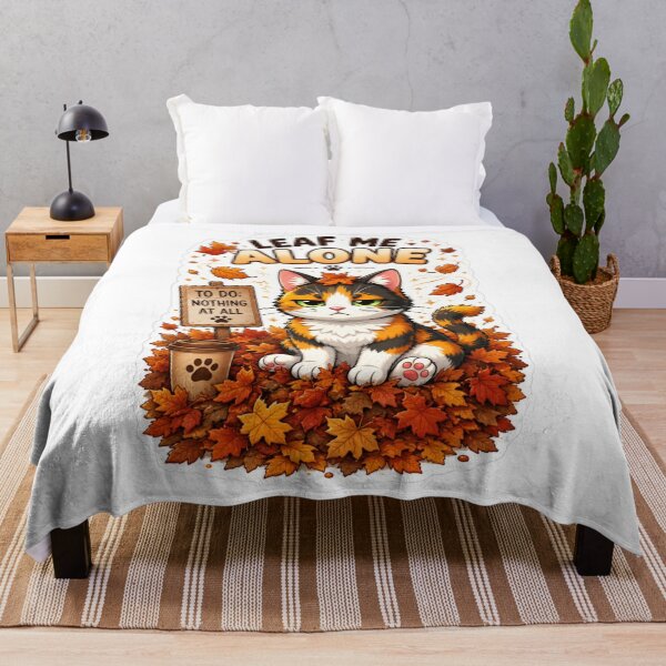 Item preview, Leaf Me Alone Calico Cat Design | Chaos Cat Club Grumpy Autumn Cat designed and sold by DailyStruggleCo.