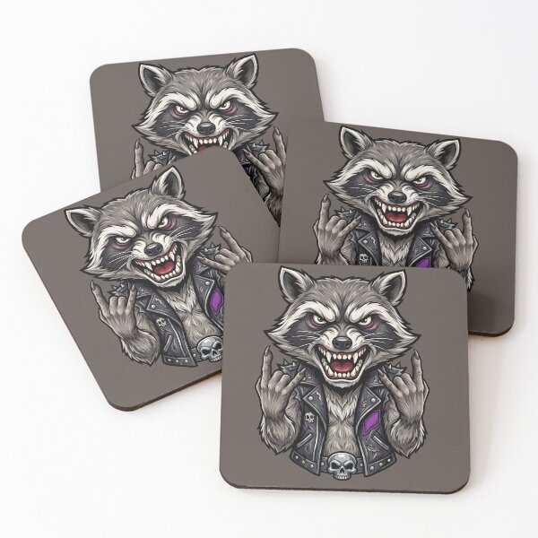 Item preview, Heavy Metal Raccoon Rock Horns designed and sold by segathi.