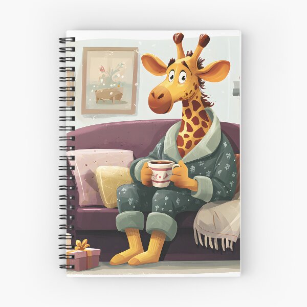 Item preview, Cozy Giraffe in Pajamas with a Cup of Hot Cocoa designed and sold by Artessie.