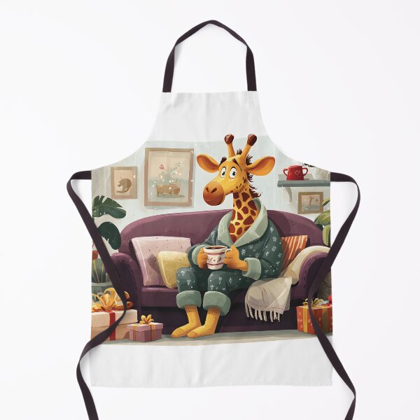 Item preview, Cozy Giraffe in Pajamas with a Cup of Hot Cocoa designed and sold by Artessie.