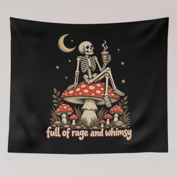 Item preview, Full Of Rage And Whimsy Skeleton Mushroom Coffee Funny Design designed and sold by SmithOscarShop.