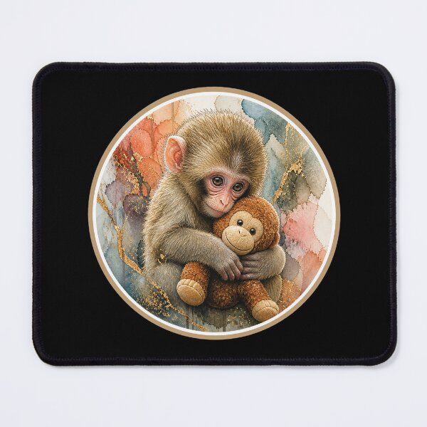 Item preview, Punch the Monkey Cute Japanese Macaque Watercolor designed and sold by Wilcox PhotoArt.