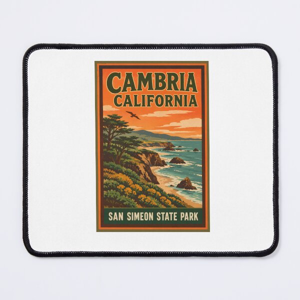 Item preview, Cambria California San Simeon State Park Vintage Travel Poster designed and sold by LittleArij.