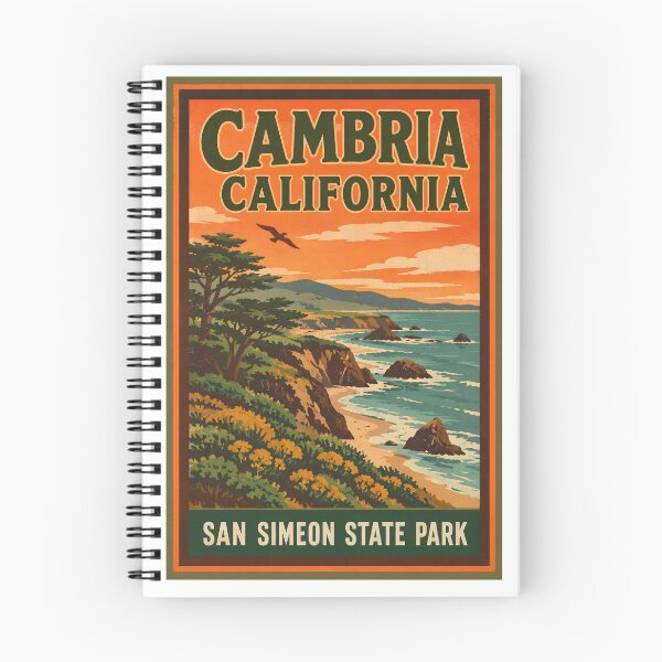 Item preview, Cambria California San Simeon State Park Vintage Travel Poster designed and sold by LittleArij.