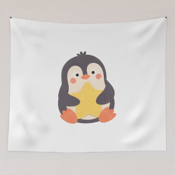 Item preview, Penguin with a Star Cushion designed and sold by The-Art-of-D.