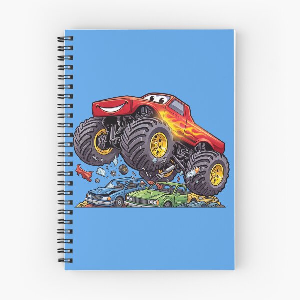 Item preview, Monster Truck Crushing Cars Red Flaming designed and sold by offroadstyles.