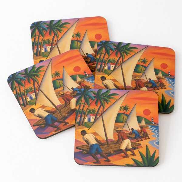 Item preview, Bahia Brazil Sunset – Modernist Coastal Art designed and sold by BrazilArtShop.