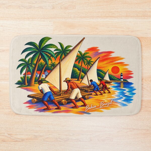 Item preview, Bahia Brazil Sunset – Modernist Coastal Art designed and sold by BrazilArtShop.
