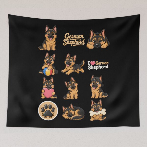 Item preview, Cute German Shepherd stickers and apparel design designed and sold by rafaeltto.