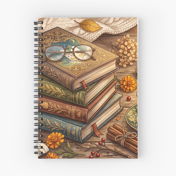 Item preview, Cozy Autumn Reading | Stack of Books, Tea, and Fall Leaves designed and sold by SebastianSpace.