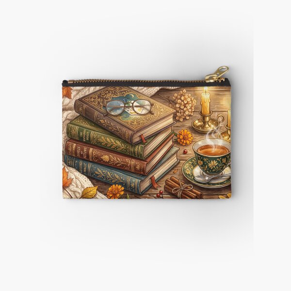 Item preview, Cozy Autumn Reading | Stack of Books, Tea, and Fall Leaves designed and sold by SebastianSpace.