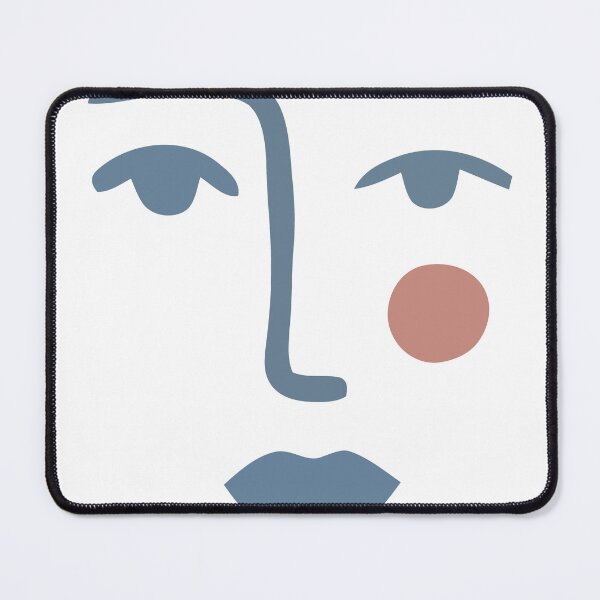 Item preview, Minimalist Abstract Face Line Art Portrait with Coral Circle Accent designed and sold by meghnad.