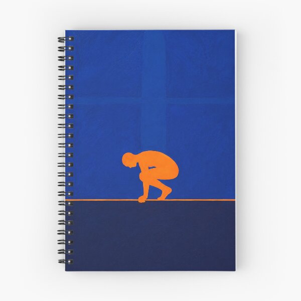Item preview, 'Beneath' – Modern Abstract Figure Art in Cobalt Blue & Orange designed and sold by Moodzu.