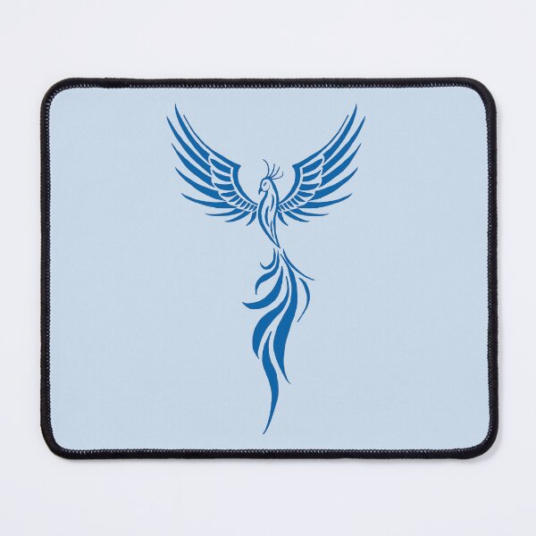 Item preview, Majestic Blue Phoenix Rising Silhouette Art designed and sold by URSM.