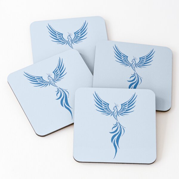 Item preview, Majestic Blue Phoenix Rising Silhouette Art designed and sold by URSM.