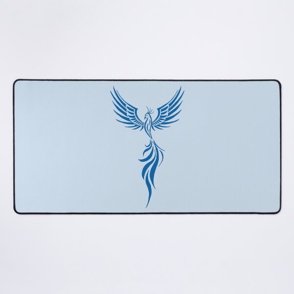 Item preview, Majestic Blue Phoenix Rising Silhouette Art designed and sold by URSM.