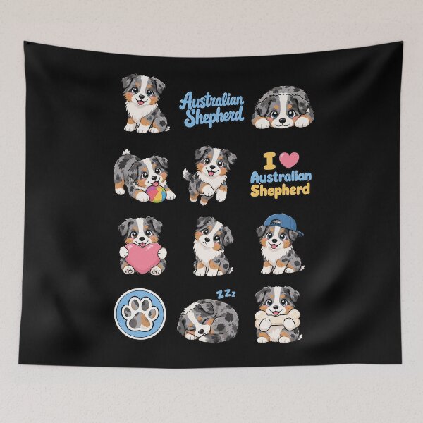 Item preview, Cute Australian Shepherd stickers and apparel design designed and sold by rafaeltto.