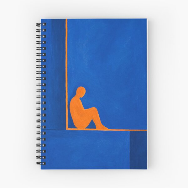 Item preview, At the Corner – Modern Abstract Figure Art in Blue and Orange designed and sold by Moodzu.
