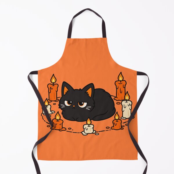 Item preview, Black Cat and Candles – Spooky Witchy Cat Art designed and sold by MewMade.