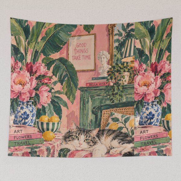 Item preview, Colorful cat wall art designed and sold by Quiet Sun.