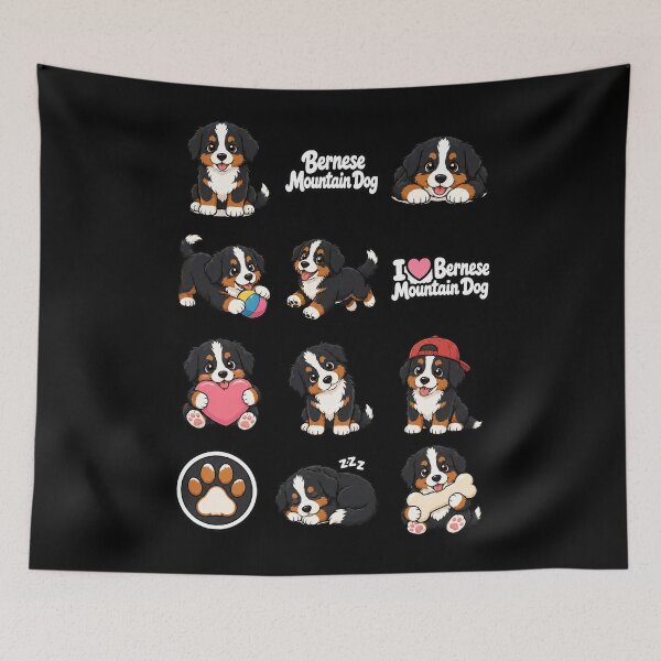 Item preview, Cute Bernese Mountain Dog stickers and apparel design designed and sold by rafaeltto.