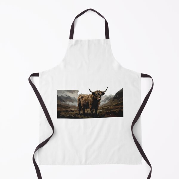 Item preview, Moody Scottish Highland Cow Oil Painting Portrait designed and sold by Arc2020.