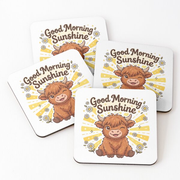 Item preview, Good Morning Sunshine Cute Highland Cow Coffee Mug Art designed and sold by Arc2020.