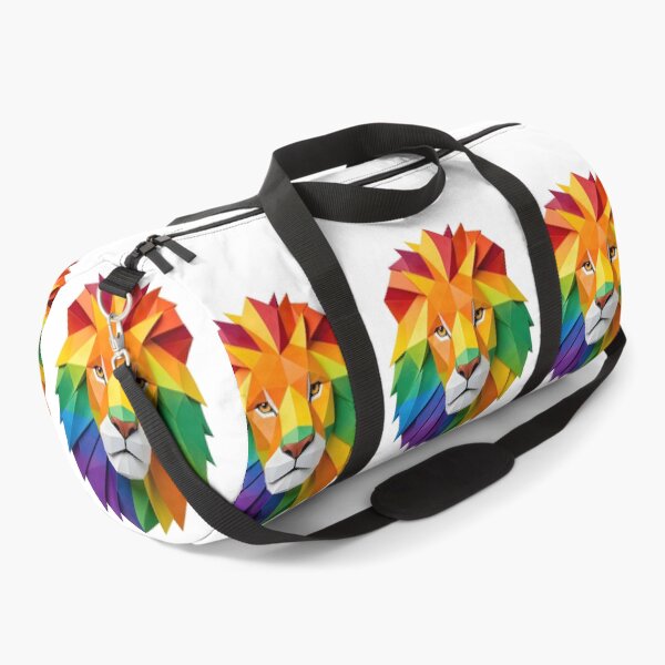 Item preview, Vibrant Geometric Lion Portrait - Rainbow Origami Art designed and sold by Marcu Ioachim.
