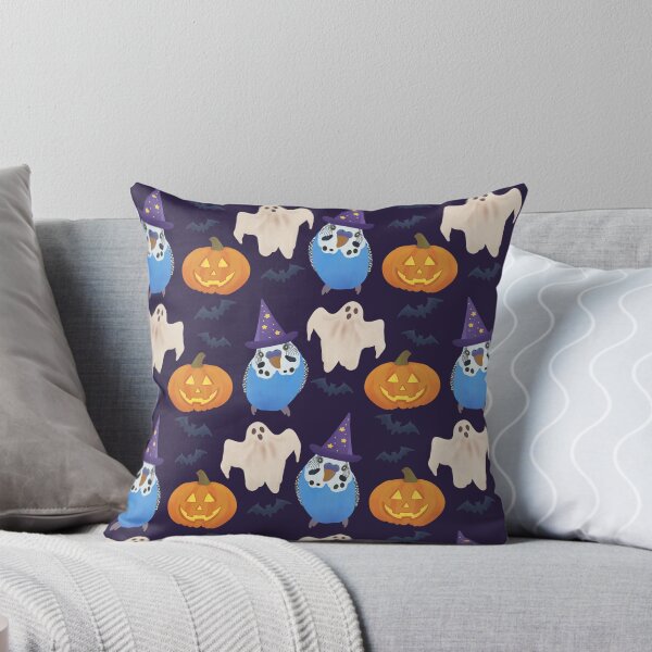 Aperçu de l'œuvre Motif de perruche bleue et décoration d'Halloween créée et vendue par FandomizedRose.