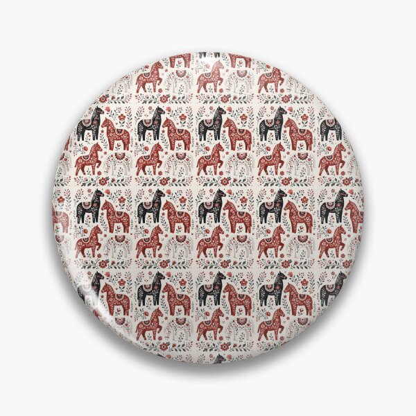 Item preview, Swedish Dala Horses Red, Funny Dala Horses ,  red dala horses witj black and white rosemailing designed and sold by Owneysweet.