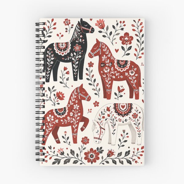 Item preview, Swedish Dala Horses Red, Funny Dala Horses ,  red dala horses witj black and white rosemailing designed and sold by Owneysweet.