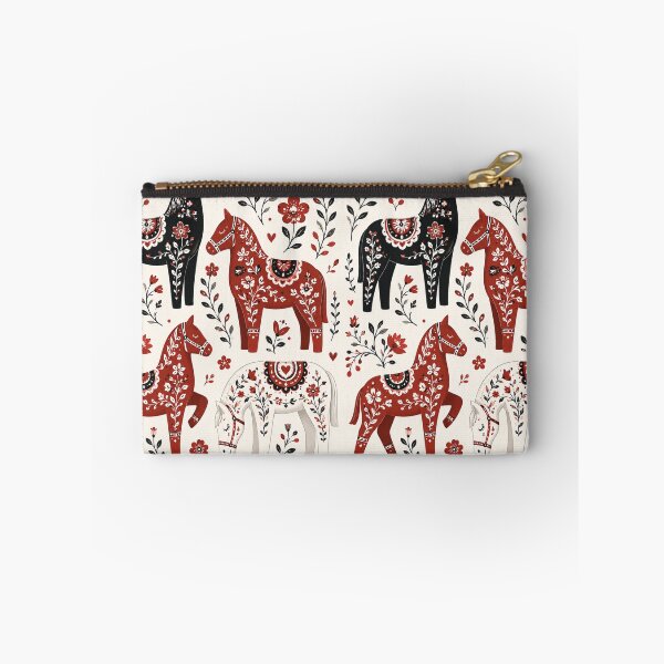 Item preview, Swedish Dala Horses Red, Funny Dala Horses ,  red dala horses witj black and white rosemailing designed and sold by Owneysweet.