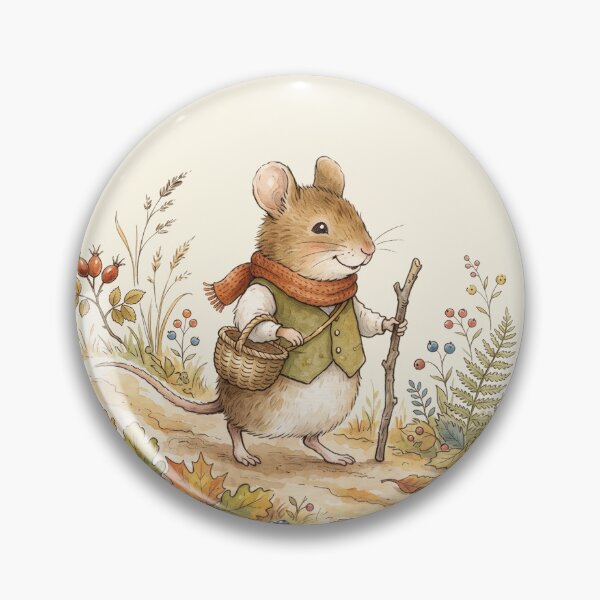 Item preview, Vintage Watercolor Field Mouse Walking in Autumn - Classic Storybook Art designed and sold by Pasteltone.