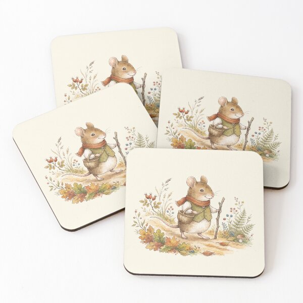 Item preview, Vintage Watercolor Field Mouse Walking in Autumn - Classic Storybook Art designed and sold by Pasteltone.