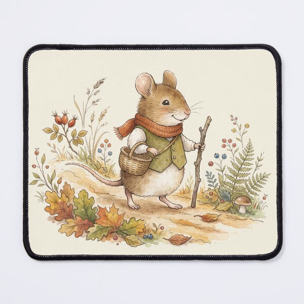 Item preview, Vintage Watercolor Field Mouse Walking in Autumn - Classic Storybook Art designed and sold by Pasteltone.