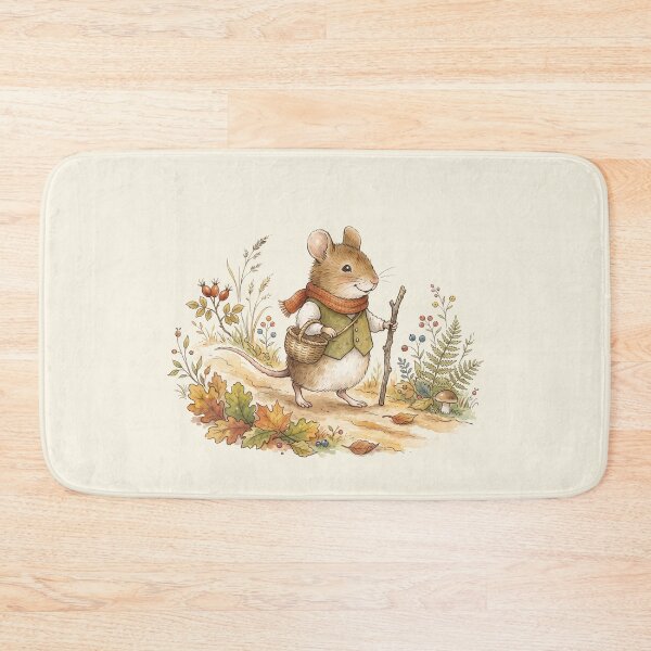 Item preview, Vintage Watercolor Field Mouse Walking in Autumn - Classic Storybook Art designed and sold by Pasteltone.