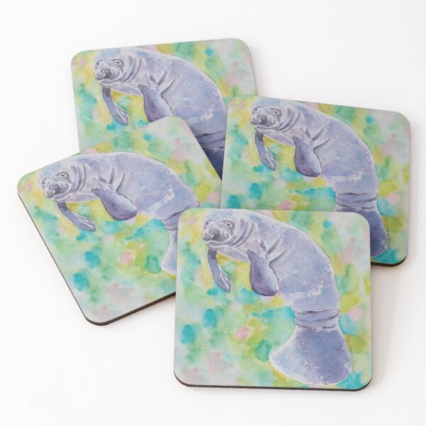 Item preview, Watercolor Manatee designed and sold by Staddie Art & Design.