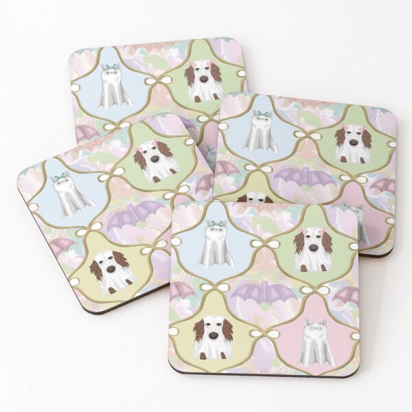 Item preview, Pastel Halloween Collection- Miniature Dachshund and Cat Dressed as Ghosts designed and sold by Purposely Designed.