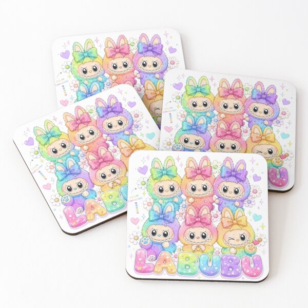 Item preview, Cute Rainbow Pastel Labubu Characters Squad Art designed and sold by AesthinkArt.