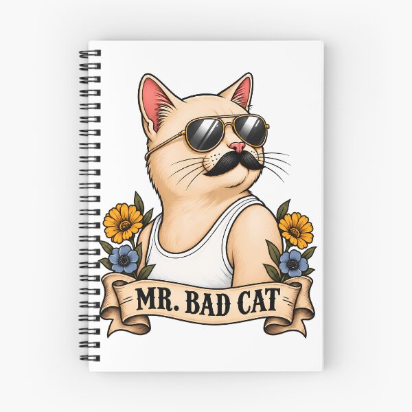 Item preview, Copy of Mr Bad Cat Cool Mustache Aviator Sunglasses Tattoo designed and sold by Old's Cool Cat Studio.