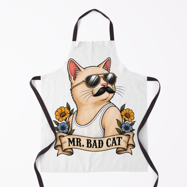 Item preview, Copy of Mr Bad Cat Cool Mustache Aviator Sunglasses Tattoo designed and sold by Old's Cool Cat Studio.