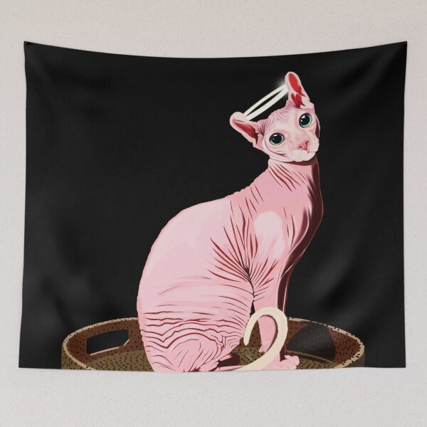 Item preview, Mystical Enlightened Sphynx Cat Gothic Halo designed and sold by Rhapsodic1290.