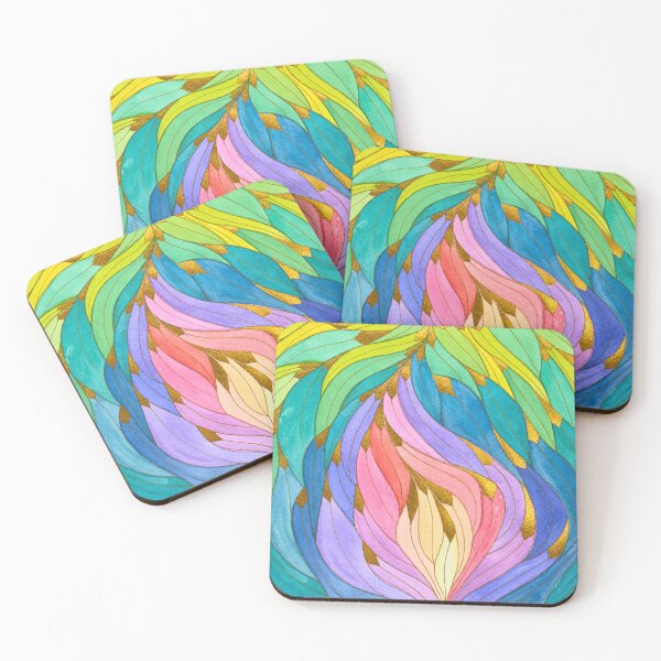 Item preview, Chromatic Bloom, Colourful Leaf Mandala designed and sold by ArithraStudio.