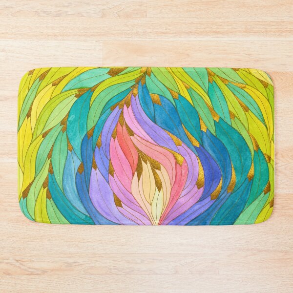 Artikelvorschau, Chromatic Bloom, Colourful Leaf Mandala entworfen und verkauft von ArithraStudio.