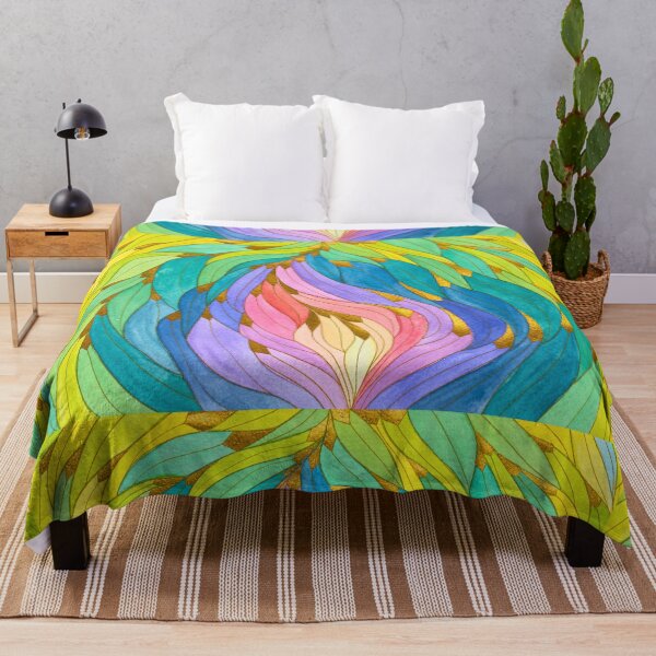 Item preview, Chromatic Bloom, Colourful Leaf Mandala designed and sold by ArithraStudio.