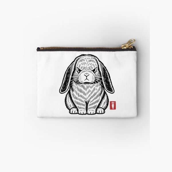 Item preview, Angry Bunny – Funny Rabbit Linocut Illustration designed and sold by Kumabushi.