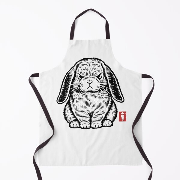 Item preview, Angry Bunny – Funny Rabbit Linocut Illustration designed and sold by Ankarzh.